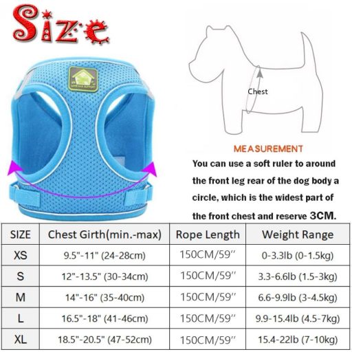 Ham moale tip plasă FEimaX pentru câini și pisici, pentru câini mici, respirabil, ajustabil, reflectorizant