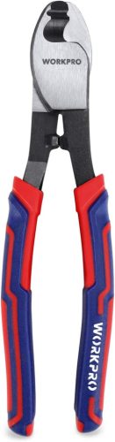 WORKPRO 210 mm-es Kábelvágó Alumínium és Réz Kábelekhez - Króm-Vanádium Acél, Puha Markolattal, Egykezes Használatra, 330g