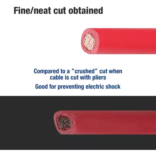 Clește de tăiat cabluri WORKPRO, 210 mm, pentru cabluri de aluminiu și cupru - Oțel crom-vanadiu, mâner moale, utilizare cu o singură mână, 330g