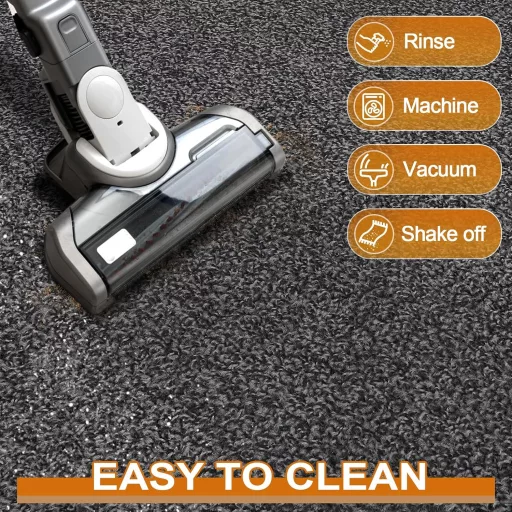 Mibao Covoraș de intrare interior/exterior 60x120cm Negru-Gri cu inserție de cauciuc Lavabil