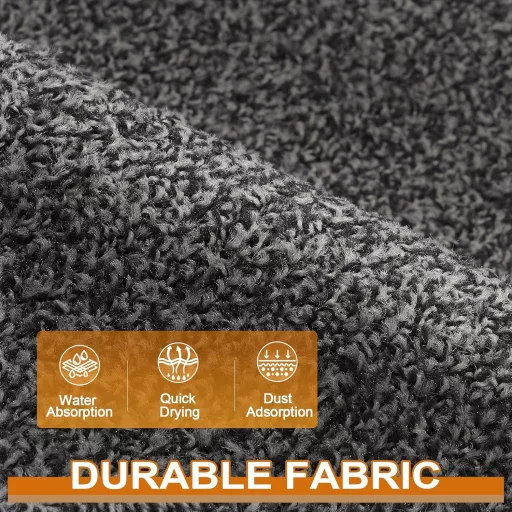 Mibao Covoraș de intrare interior/exterior 60x120cm Negru-Gri cu inserție de cauciuc Lavabil