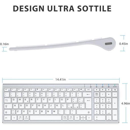 Tastatură Bluetooth iClever cu Bloc Numeric, Tastatură Wireless Ergonomică