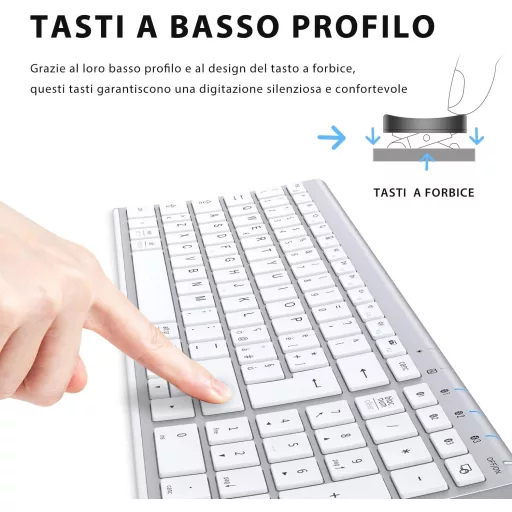 iClever Bluetooth Billentyűzet Numerikus Blokkkal, Ergonomikus Vezeték Nélküli Billentyűzet