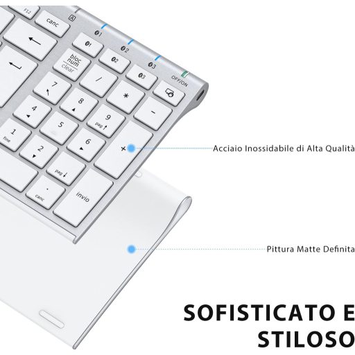 iClever Bluetooth tipkovnica s numeričkim blokom, ergonomska bežična tipkovnica