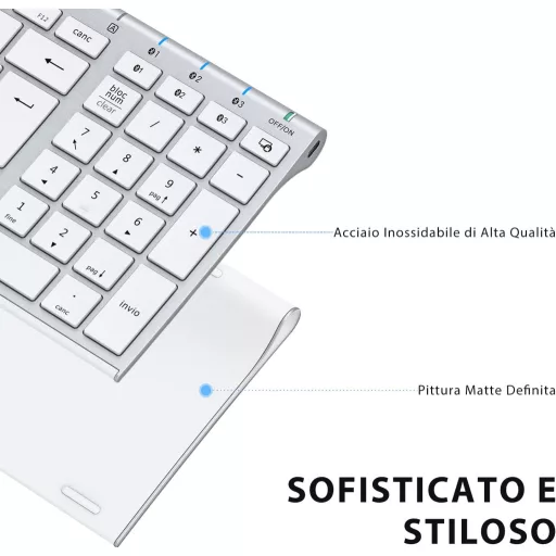 iClever Bluetooth Billentyűzet Numerikus Blokkkal, Ergonomikus Vezeték Nélküli Billentyűzet