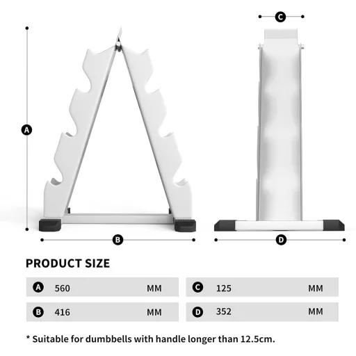 Suport gantere hexagonale PROIRON cu miez de oțel - Design unic cu 12 laturi pentru antrenament acasă, finisaj metalic durabil, greutăți de 3-24 kg