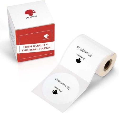 Etichete autoadezive rotunde Phomemo M110 - 140 bucăți/rolă, Compatibile cu imprimantele M200/M120/M220