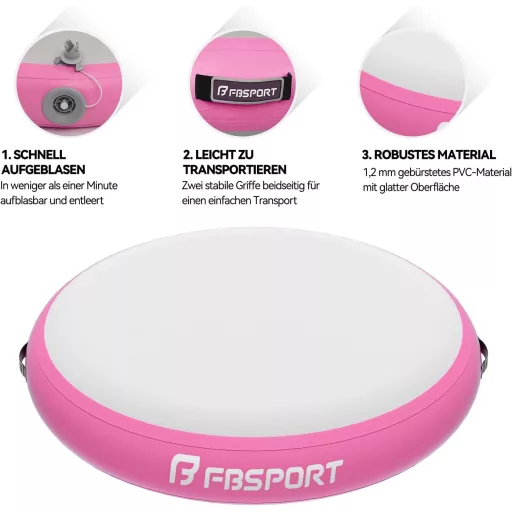 FBSPORT Airspot Felfújható Tornaszőnyeg 70-140 cm Átmérővel Pumpával