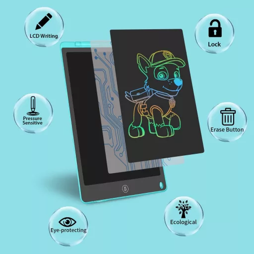 Homestec 8,5" LCD rajztábla színes kijelzővel gyerekeknek