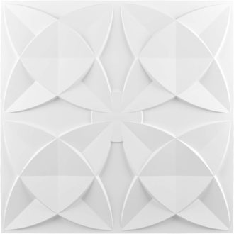   Art3d Fehér Virágmintás Mennyezeti Burkolólap 61x61 cm - PVC Dekorációs Panel Mennyezetre, Könnyű Felszerelés, 12 db Csomag, 4.5m²