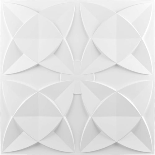 Art3d Fehér Virágmintás Mennyezeti Burkolólap 61x61 cm - PVC Dekorációs Panel Mennyezetre, Könnyű Felszerelés, 12 db Csomag