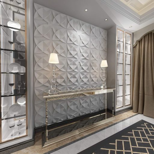 Art3d Fehér Virágmintás Mennyezeti Burkolólap 61x61 cm - PVC Dekorációs Panel Mennyezetre, Könnyű Felszerelés, 12 db Csomag