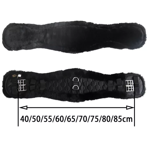 Chingă anatomică din lână Merino Merauno® - Chingă scurtă de dresaj, anti-alunecare.