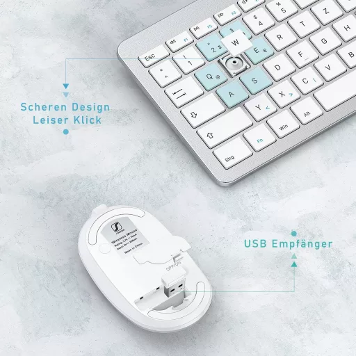 Seenda Bežična Tipkovnica i Miš Set, Ultratanka, Tiha, Ergonomična
