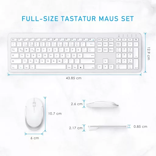 Seenda Bežična Tipkovnica i Miš Set, Ultratanka, Tiha, Ergonomična