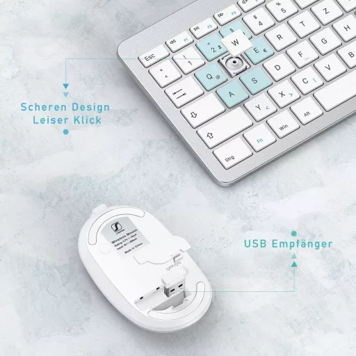 Seenda Vezeték nélküli Billentyűzet és Egér Szett, Ultravékony, Csendes, Ergonomikus