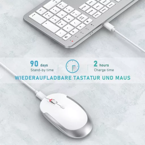 Set tastatură și mouse wireless Seenda, ultra-subțire, silențios, ergonomic