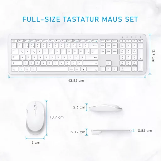 Set tastatură și mouse wireless Seenda, ultra-subțire, silențios, ergonomic