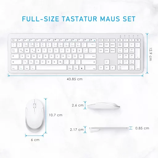 Seenda Vezeték nélküli Billentyűzet és Egér Szett, Ultravékony, Csendes, Ergonomikus
