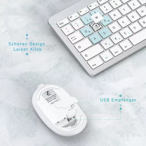 Seenda Vezeték nélküli Billentyűzet és Egér Szett, Ultravékony, Csendes, Ergonomikus