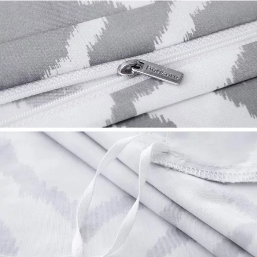 Bedsure 3 részes mikroszálas ágynemű szett 200x220 cm szürke kockás