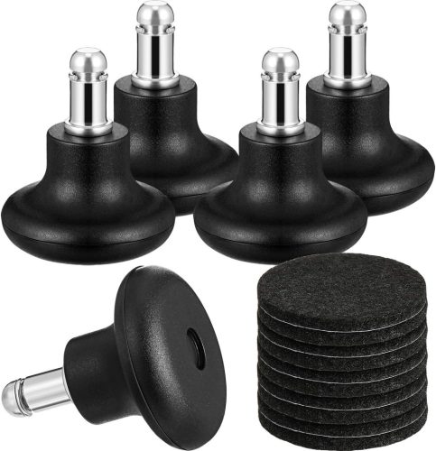 Outus Irodai Szék Görgő Helyettesítő Rögzített Csúszótalp Szett - 5 db Filcpárnás Fekete Nylon Csúszka 5 cm Magas Profilú, 550 lb Teherbírás