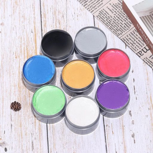 HTRUIYATY Vopsea de păr temporară tip ceară, cremă lavabilă pentru carnaval, cosplay, petreceri de Halloween