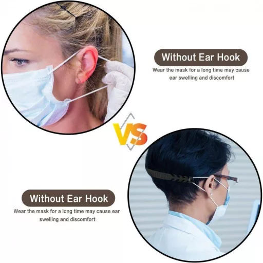 KATELUO Čierne Nastaviteľné Silikónové Ušné Háčiky pre Slúchadlá, 10 ks