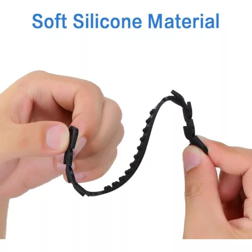 KATELUO Čierne Nastaviteľné Silikónové Ušné Háčiky pre Slúchadlá, 10 ks