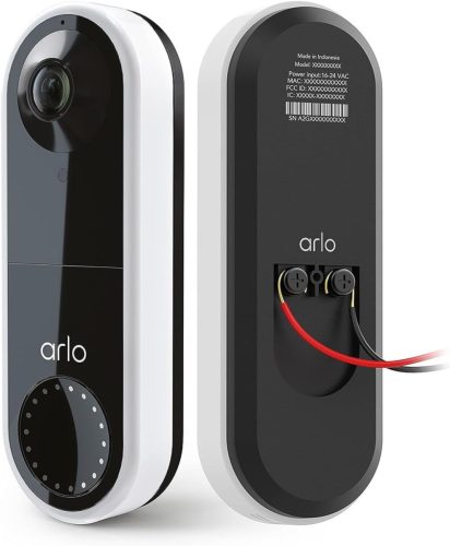 Videointerfon Wireless Arlo Essential - WiFi, Rezoluție 1536p, Unghi de vizualizare 180°, Vedere nocturnă, Controlabil de pe smartphone, Alb