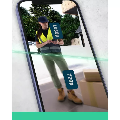 Arlo Essential bežični video portafon - WiFi, rezolucija 1536p, kut gledanja 180°, noćni vid, upravljanje putem pametnog telefona, bijeli