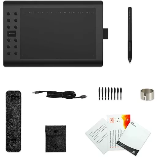 GAOMON M106K PRO 10x6" Professzionális Grafikus Rajztábla 28 Programozható Gombbal - Windows/Mac/Android Kompatibilis - Digitális Rajzolásho