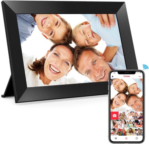 BIGASUO Frameo 10.1" WiFi Digitális Képkeret - HD IPS Érintőképernyő, 32GB Memória, Automatikus Forgatás, Fali Rögzítés, Azonnali Fotómegosz