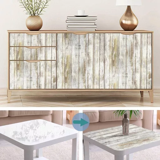 Arthome samoljepljiva dekorativna folija s uzorkom drveta za namještaj, smeđa, 43,5×305 cm