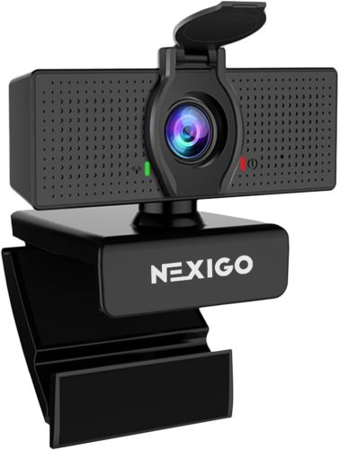 Cameră web NexiGo N60 1080P HD cu microfon, unghi de vizualizare de 110°, compatibilă Zoom/Skype