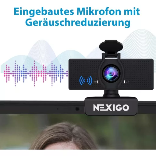 NexiGo N60 1080P HD webkamera mikrofonnal, 110° látószöggel, Zoom/Skype kompatibilis