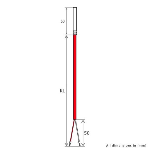iOVEO PT1000 Hőmérséklet Szenzor Szilikon Kábellel 200°C-ig