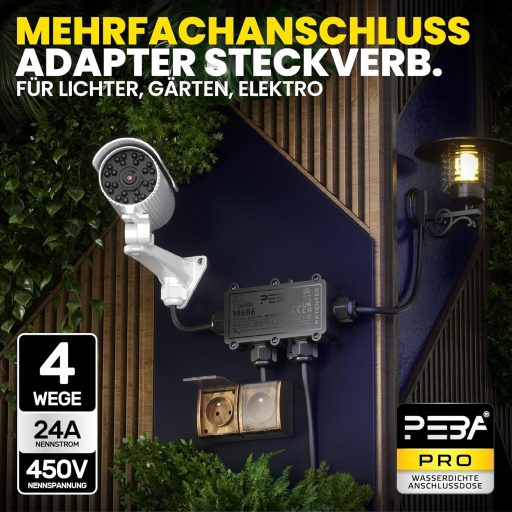 Cutie de joncțiune PEBA IP68 impermeabilă, conector cablu 4-12mm, exterior, negru