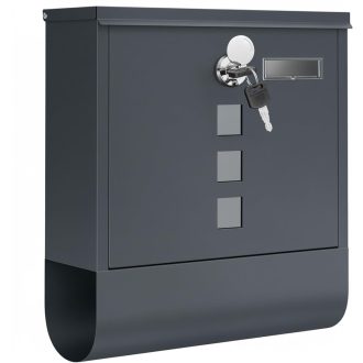   SONGMICS Fali Postaláda Zárható Réz Hengeres Zárral és Forgatható Fedéllel