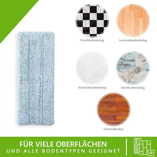 EasyGleam 2 rezerve mop microfibră pentru curățarea pardoselilor, lavabile, pentru toate tipurile de pardoseli