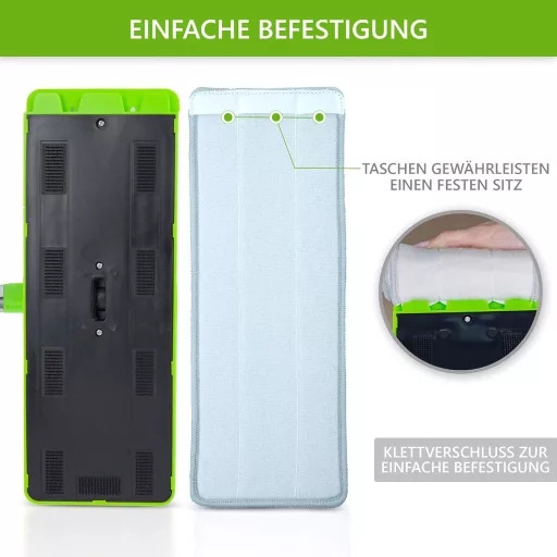 EasyGleam 2 mikroszálas mopfej csere padlótisztításhoz, mosható, minden padlótípushoz