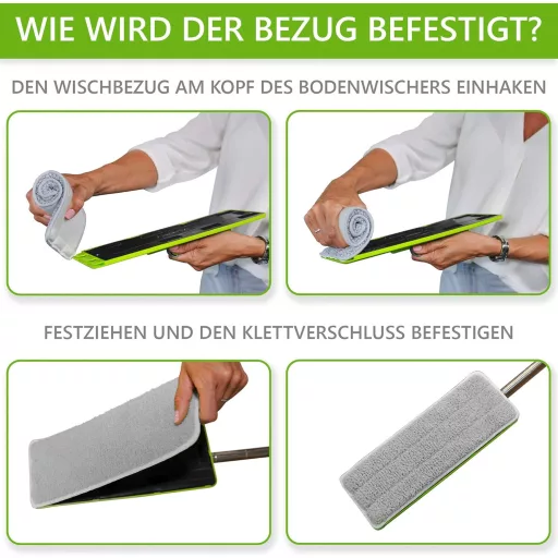 EasyGleam 2 rezerve mop microfibră pentru curățarea pardoselilor, lavabile, pentru toate tipurile de pardoseli