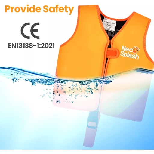 NEO-SPLASH Dječji prsluk za plivanje za dječake i djevojčice od 1 do 6 godina s podesivim sigurnosnim remenima