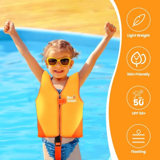Vestă de înot NEO-SPLASH pentru copii, 1-6 ani, băieți și fete, cu bretele de siguranță ajustabile
