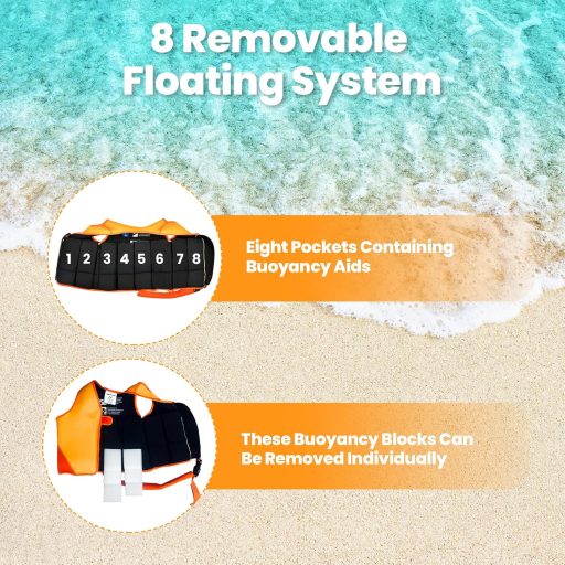 NEO-SPLASH Gyermek Úszódzseki 1-6 Éves Fiúknak és Lányoknak Állítható Biztonsági Szíjakkal