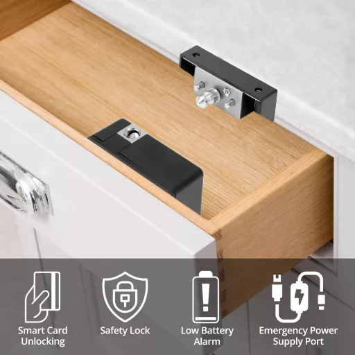 QWORK RFID intelligens fiók zár rejtett szekrényzár