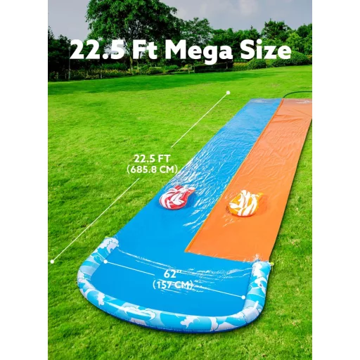 JOYIN 685 cm csúszda vízcsúszdával, 2 testdeszkával és beépített permetezővel
