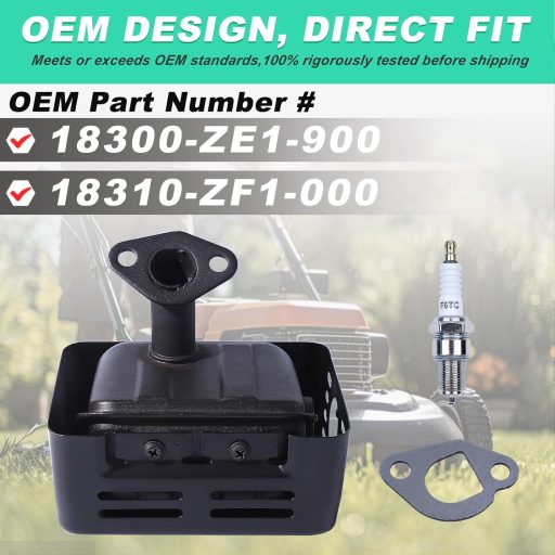 Tobă de eșapament Adefol pentru motoare Honda GX160 GX200 GX120 GX140, cu amortizor și țeavă