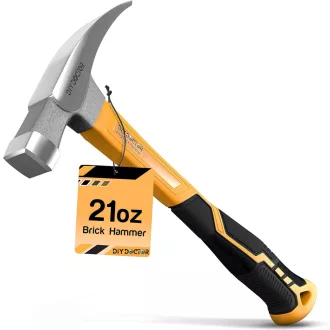   Ciocan de Zidar DIY Doctor 600g - Cap Forjat din Oțel cu Mâner din Fibră de Sticlă - Prindere Antiderapantă pentru Lucrări de Zidărie și Bătut Cuie