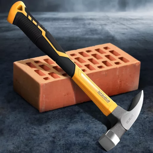 Ciocan de Zidar DIY Doctor 600g - Cap Forjat din Oțel cu Mâner din Fibră de Sticlă - Prindere Antiderapantă pentru Lucrări de Zidărie și Bătut Cuie